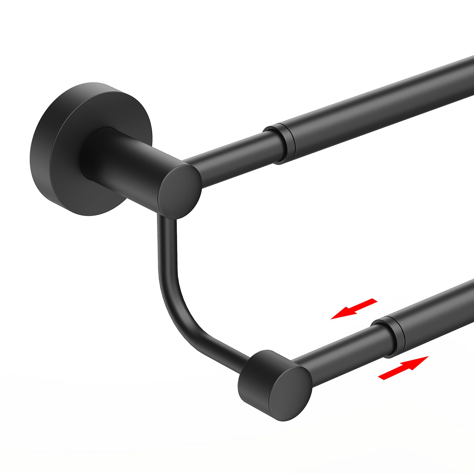 BESy Adjustable 16-26 Inches Double Bath Towel Bar for Bathroom SUS304 Stainless Steel Towel Holder, Hotel Style Wall Mount with Screws Hand Towel Bar，Towel Rack Rod Hanger, Brushed Gold Finish