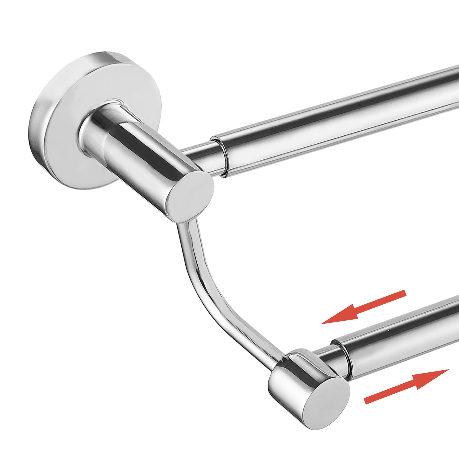 BESy Adjustable 16-26 Inches Double Bath Towel Bar for Bathroom SUS304 Stainless Steel Towel Holder, Hotel Style Wall Mount with Screws Hand Towel Bar，Towel Rack Rod Hanger, Brushed Gold Finish