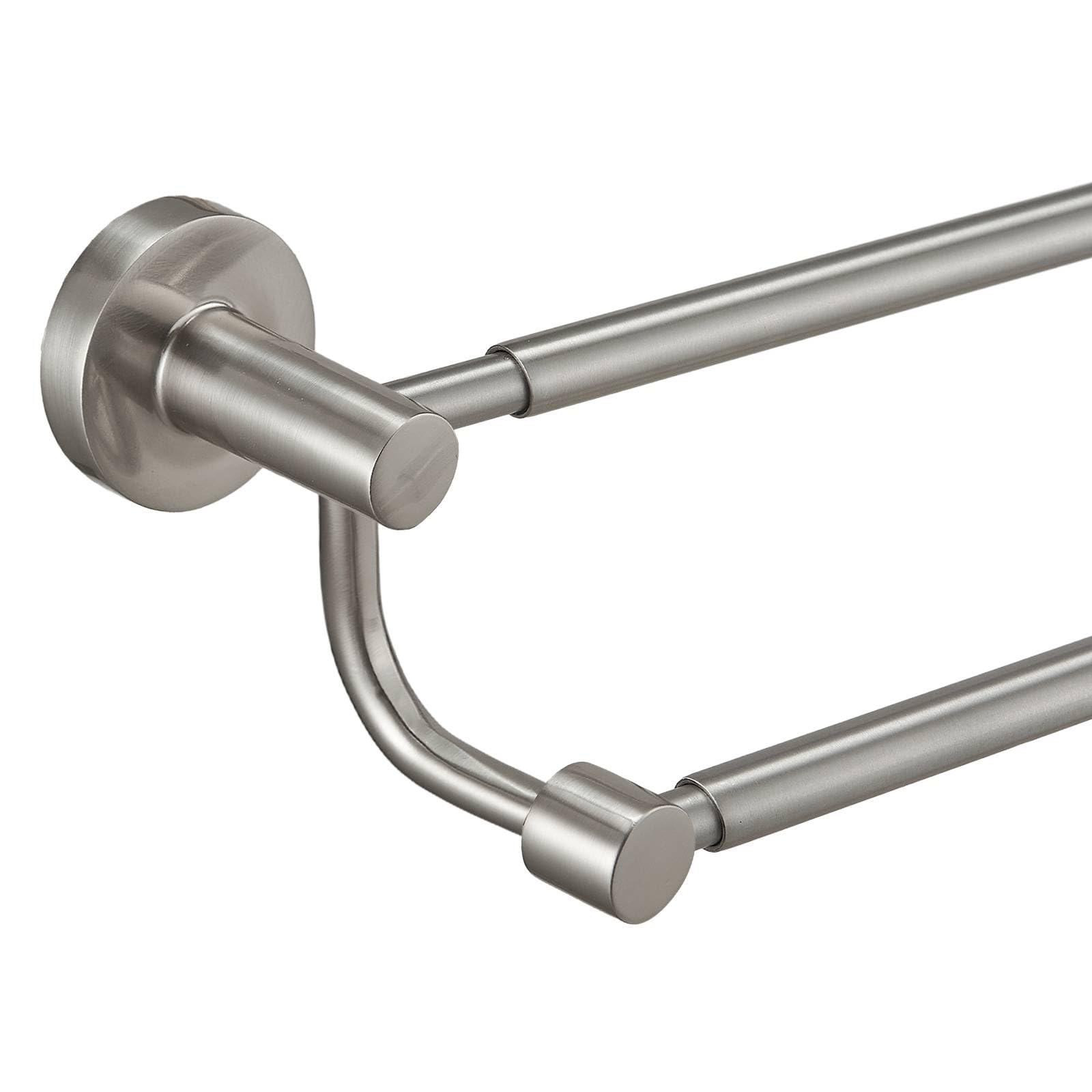 BESy Adjustable 16-26 Inches Double Bath Towel Bar for Bathroom SUS304 Stainless Steel Towel Holder, Hotel Style Wall Mount with Screws Hand Towel Bar，Towel Rack Rod Hanger, Brushed Gold Finish