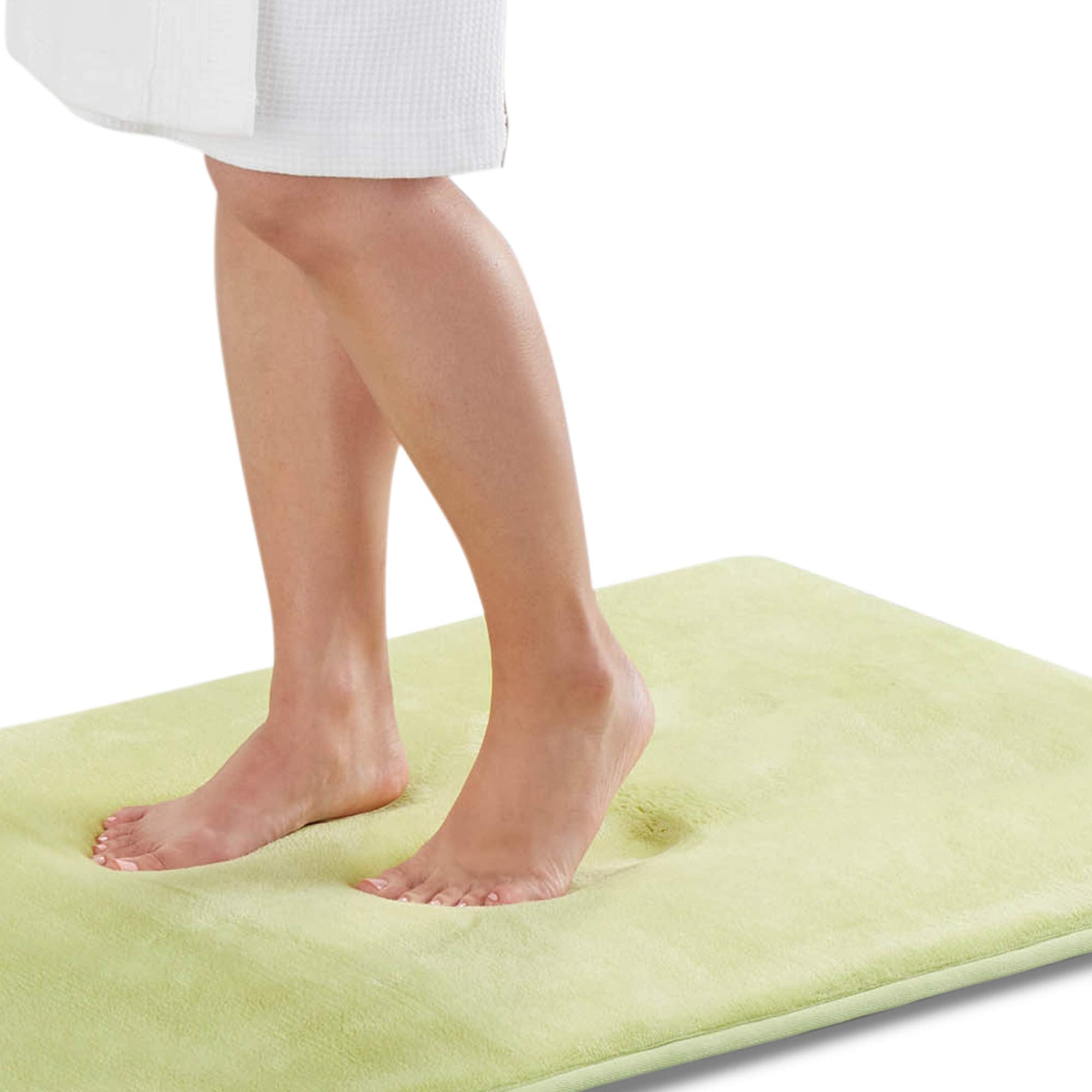 Genteele Memory Foam Bath Mat Non Slip Absorbent Super Cozy Velvet Bathroom Rug Carpet (20 inches X 32 inches, Grey)