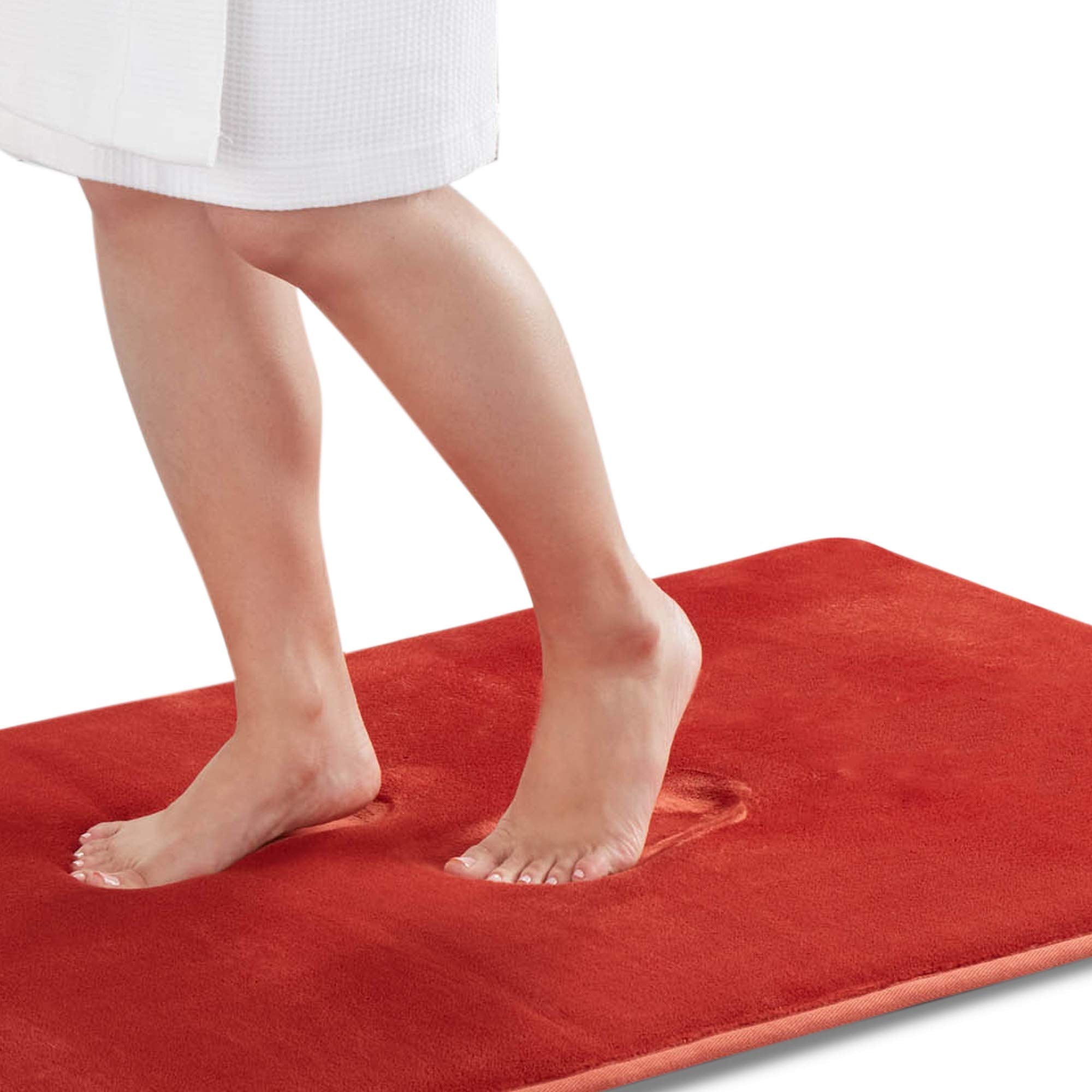 Genteele Memory Foam Bath Mat Non Slip Absorbent Super Cozy Velvet Bathroom Rug Carpet (20 inches X 32 inches, Grey)