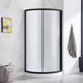 OVE Decors Breeze 34 in. Corner Shower Frosted Sliding Door with Base in Satin Nickel Finish